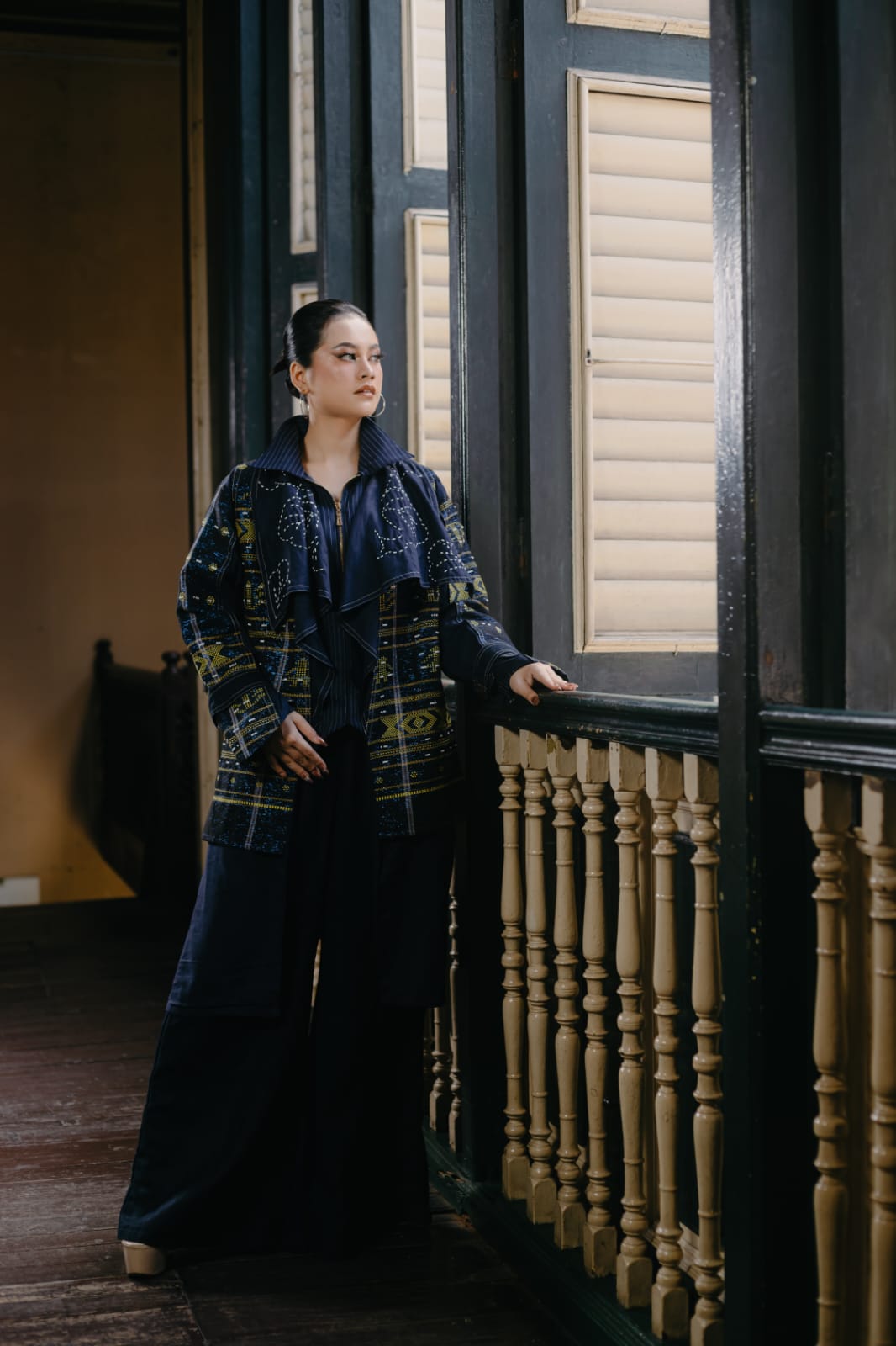 Sadum Akila Batak Toba Blazer with Sashiko Embroidery