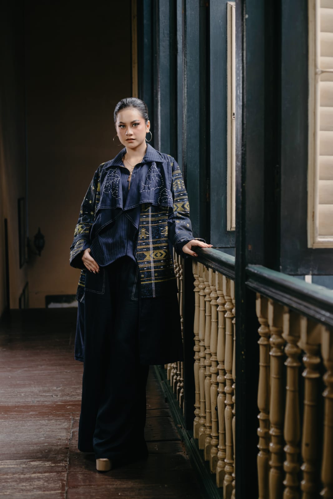 Sadum Akila Batak Toba Blazer with Sashiko Embroidery