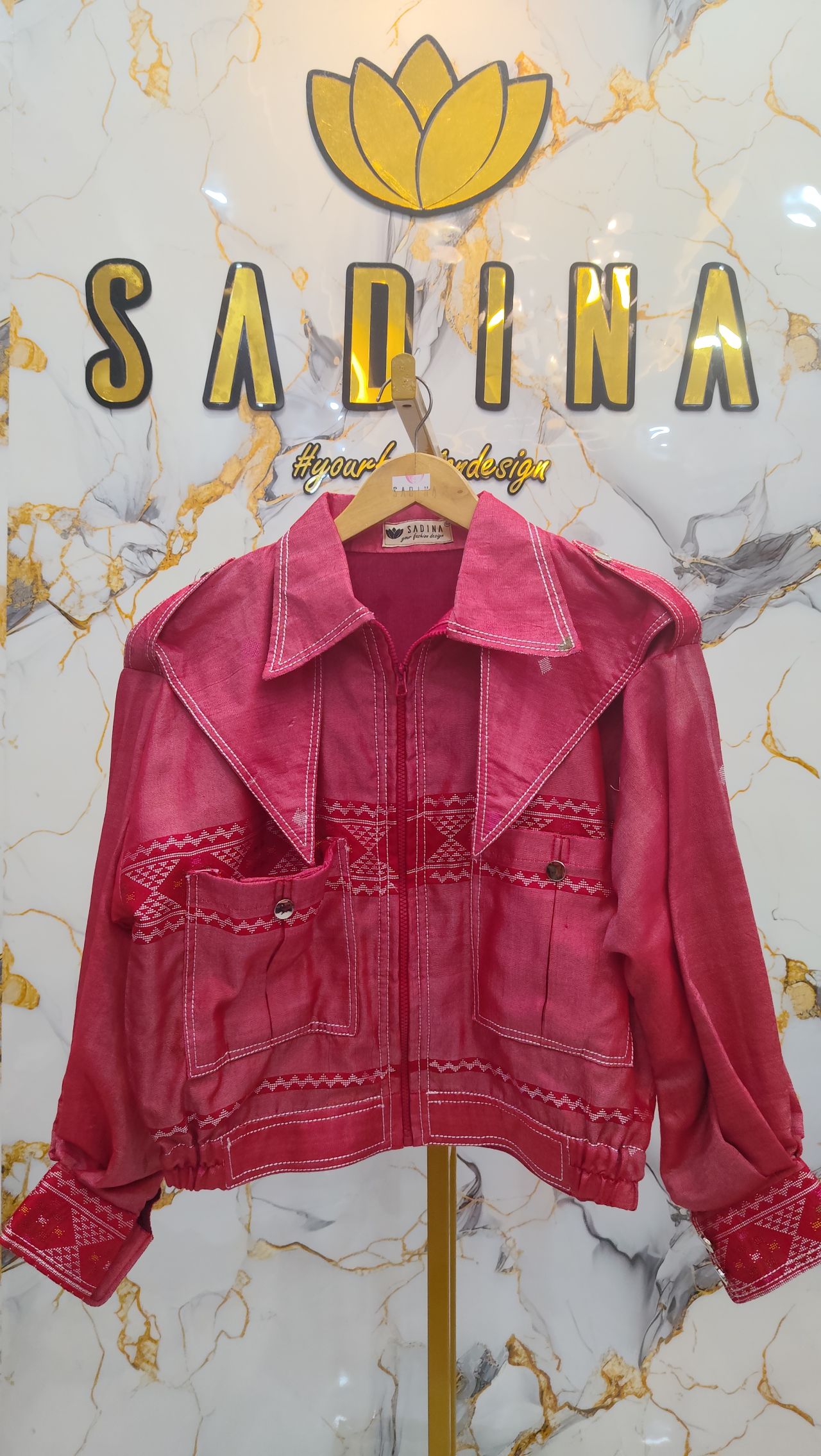Sadina Ulos Statement Collar Jacket