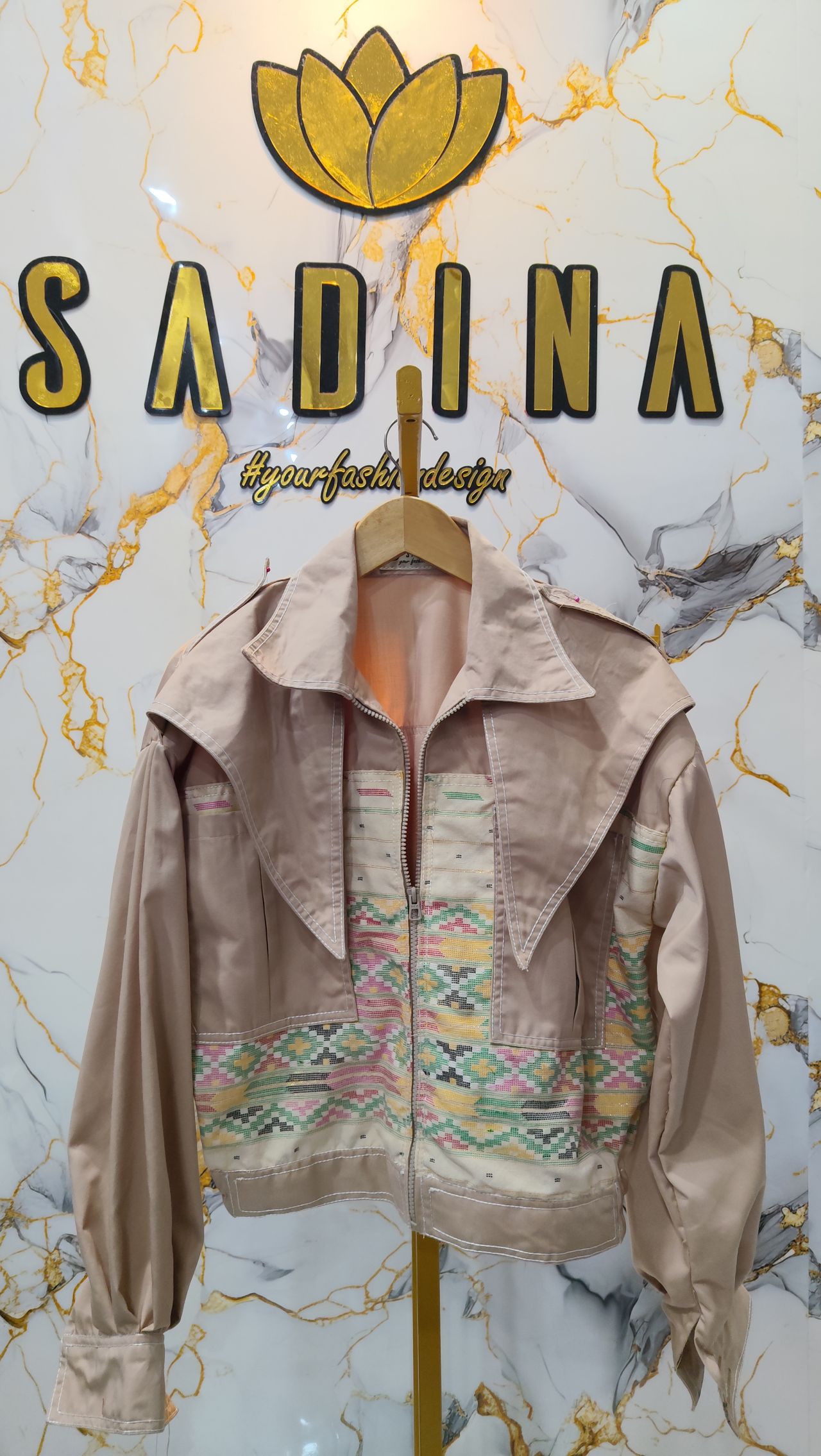 Sadina Ulos Statement Collar Jacket
