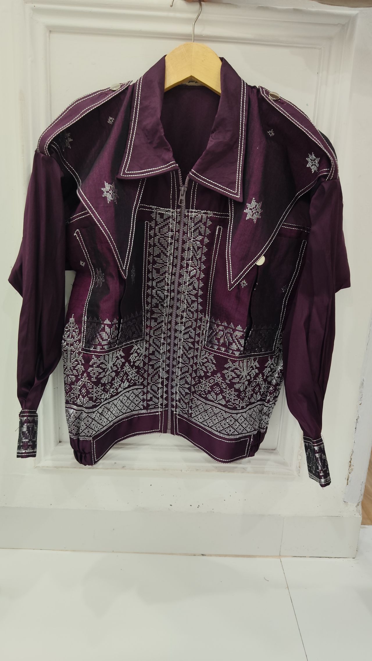 Sadina Ulos Statement Collar Jacket