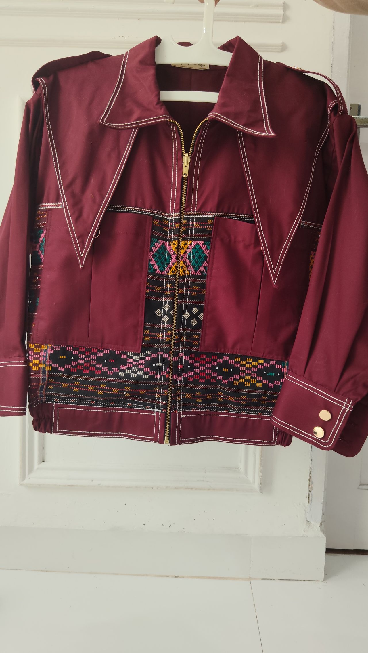 Sadina Ulos Statement Collar Jacket